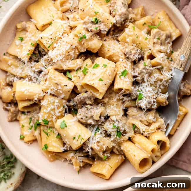 sausage french onion pasta
