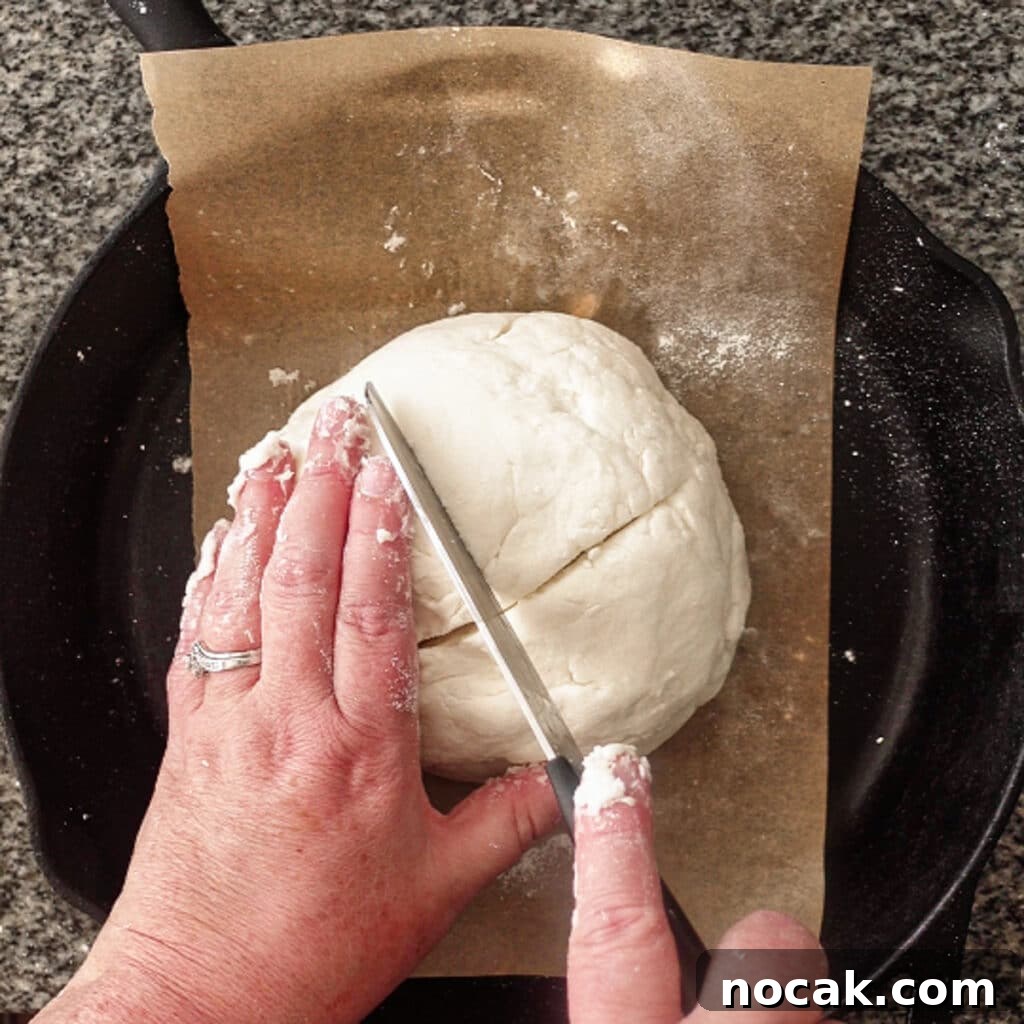 cut X into top of bread
