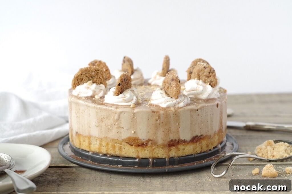 Gluten-Free Vegan Cinnamon Roll Ice Cream Cake Recipe 4 gluten free ice cream cake with snickerdoodles on top