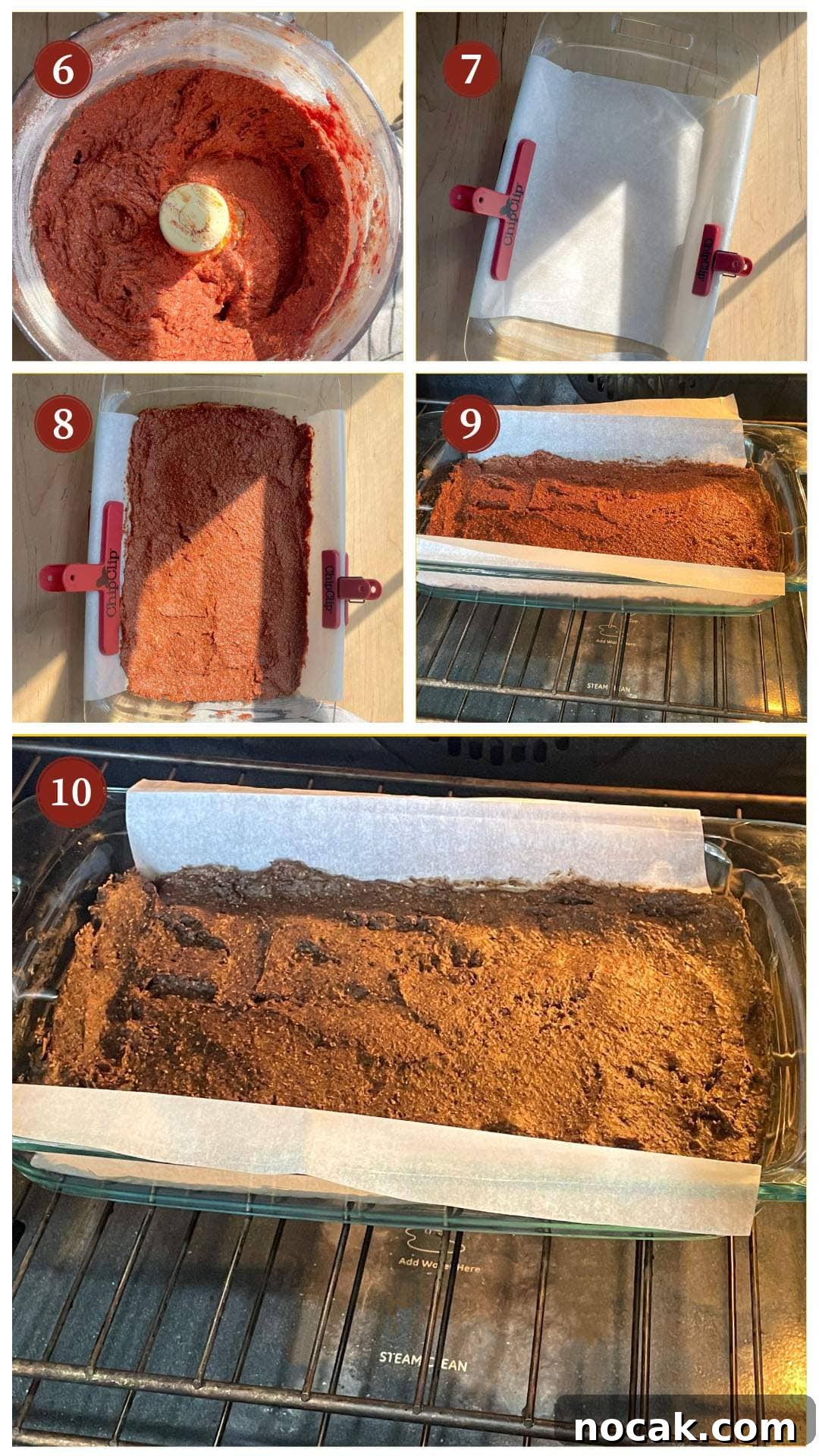 Homemade Liver Brownies: Irresistible Dog Treat Recipe 5 A collage of images showing how to make liver brownies, steps 6-10.