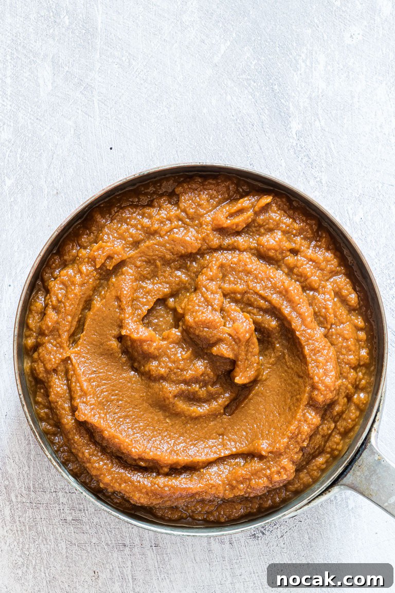 Slow-Cooker Pumpkin Butter Recipe for Fall Spreads and Gifts 5 top down view of the completed slow cooker pumpkin butter