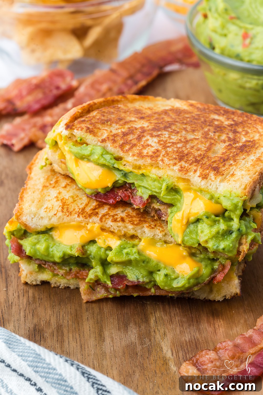 Bacon Guacamole Grilled Cheese Sandwich Recipe 2 This Bacon Guacamole Grilled Cheese Sandwich has melted cheese, creamy guacamole, bacon, and a surprise crunch!
