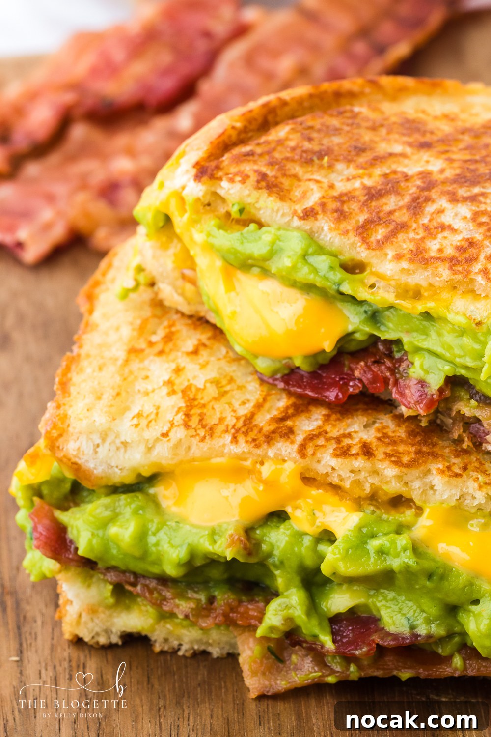 Bacon Guacamole Grilled Cheese Sandwich Recipe 13 This Bacon Guacamole Grilled Cheese Sandwich has melted cheese, creamy guacamole, bacon, and a surprise crunch!