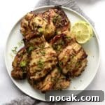 Grilled chicken thighs with lime marinade