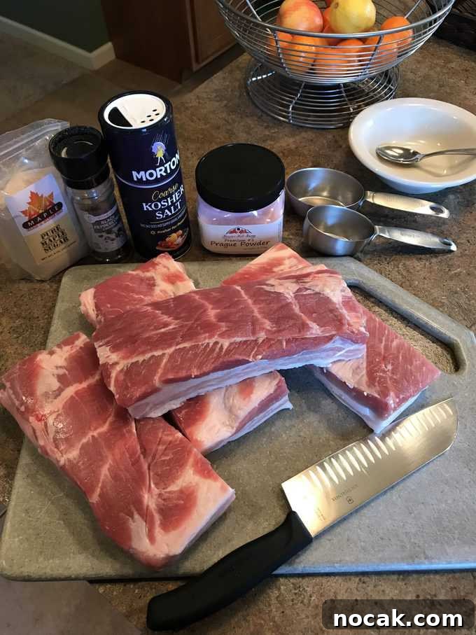 Homemade Hickory-Smoked Bacon Recipe: How to Make Real Bacon 4 pork belly and curing ingrediants | savorwithjennifer.com