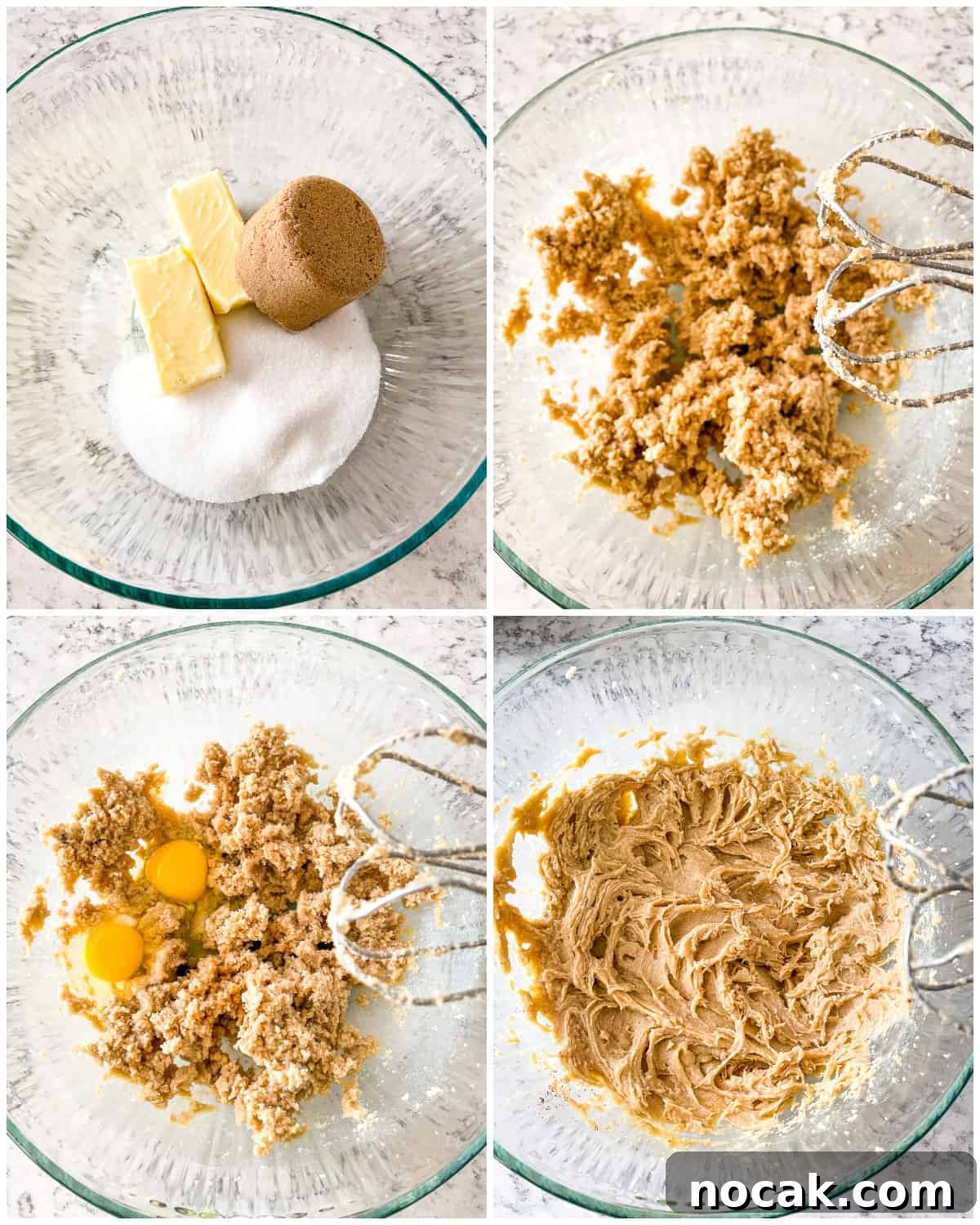 Chocolate Andes Mint Cookies Recipe — Step-by-Step Guide 3 process shots- beating wet ingredients for cookies