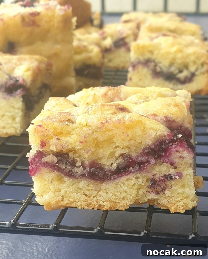 Chewy Blueberry Bars with Lemon Glaze—Simple Summer Dessert 5 blueberry bars - fresh blueberry recipe