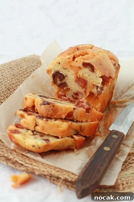 Savory Chorizo and Date Bread Recipe for Brunch or Snacks 4 chorizo date loaf sliced with serrated knife to serve