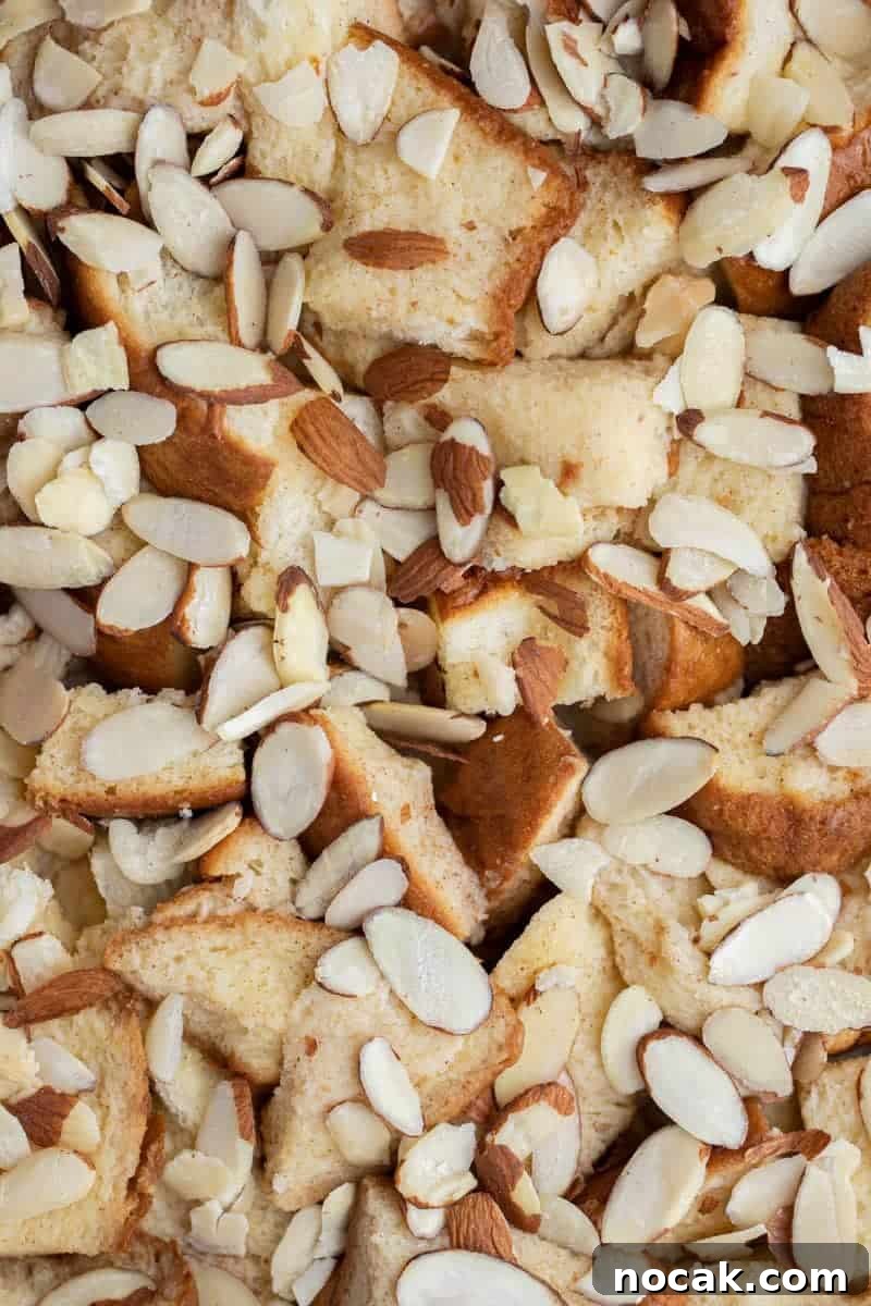 Brioche French Toast Casserole Baked in the Oven 7 Brioche bake topped with almonds
