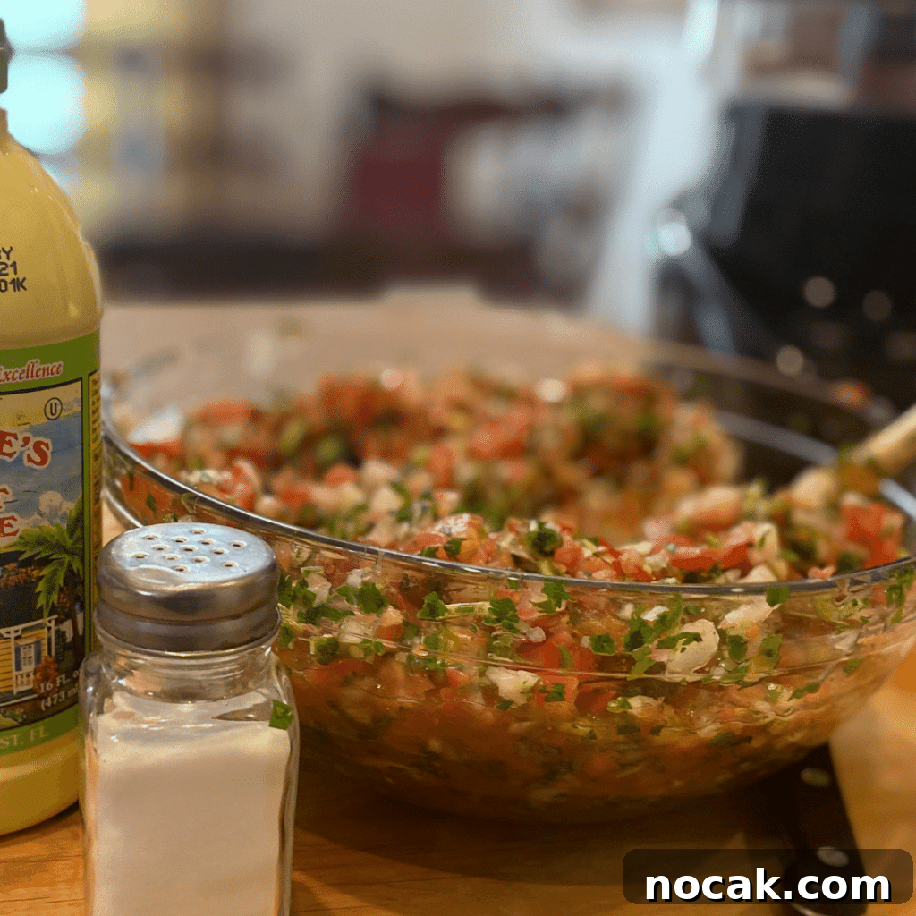 Fresh Homemade Pico de Gallo Recipe for Mild Salsa 2 pico de gallo in bowl salt juice