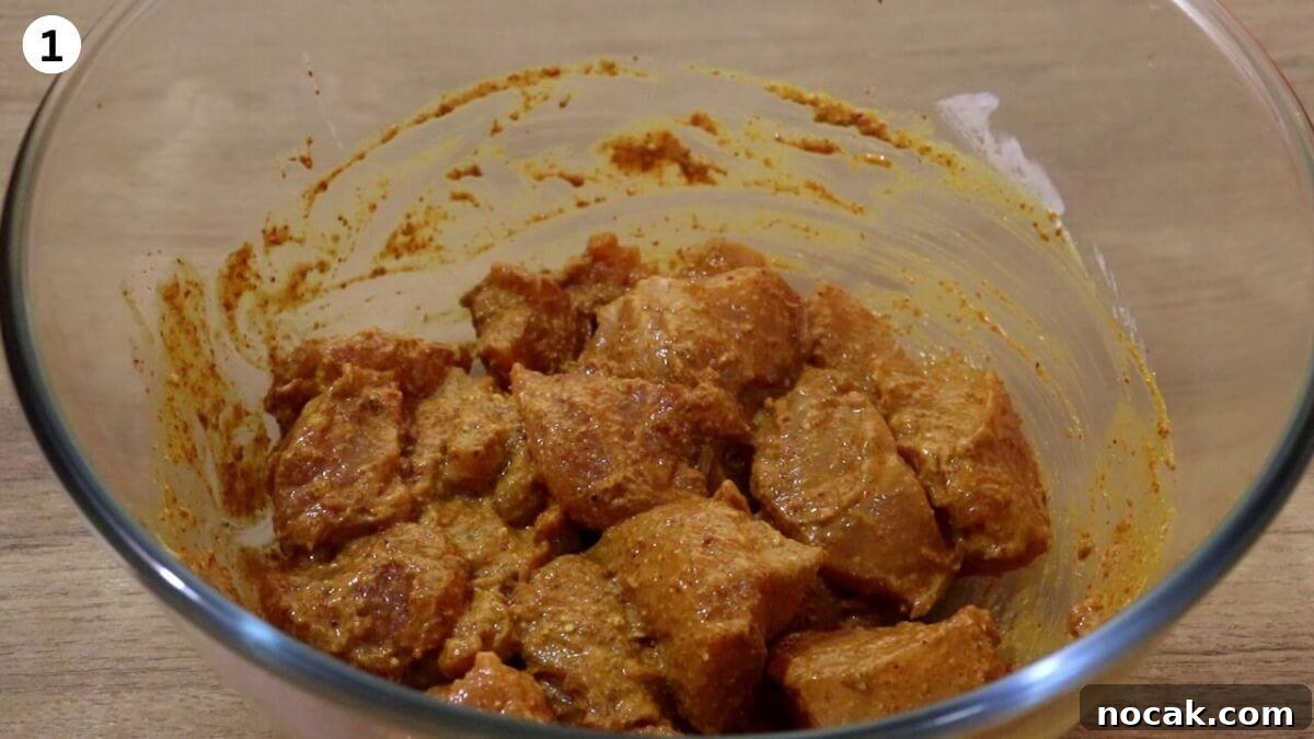 Garlic Chicken Curry (Lehsuni Murgh) Recipe — Aromatic Indian Dish 3 marinate chicken to make garlic chicken curry.