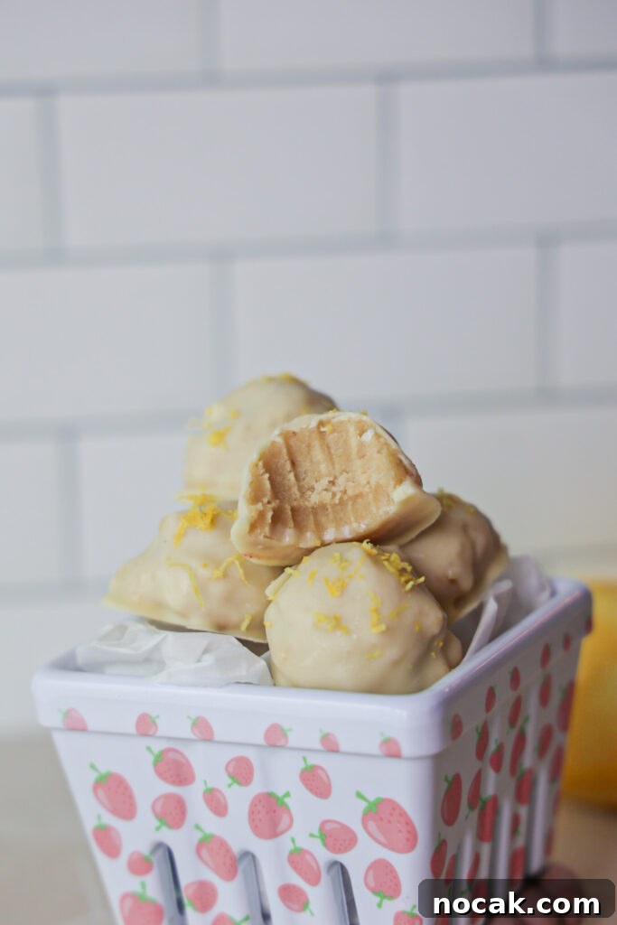 Zesty Lemon Truffles: Creamy Citrus Chocolate Bites 4 Vegan no bake lemon truffles on a plate