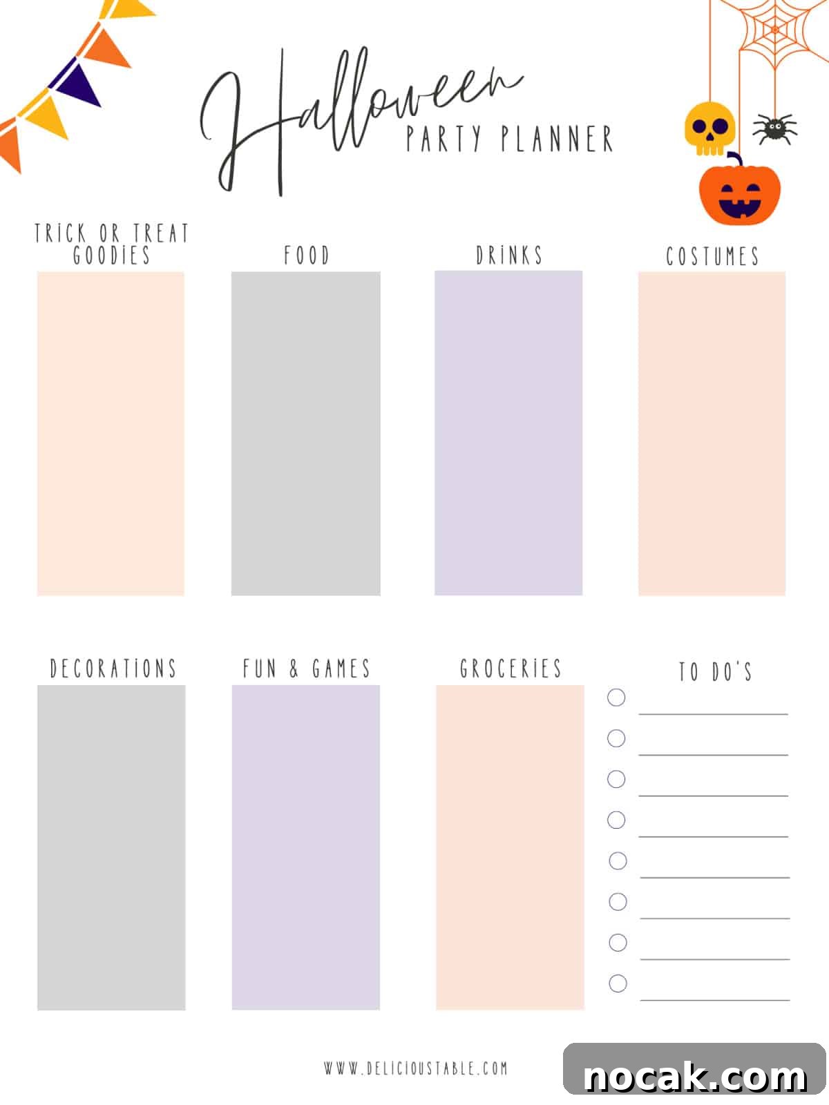 Spooky Halloween Charcuterie Board Ideas for Your Party 22 A two page Halloween planner to plan the best food and decorations for a Halloween party.