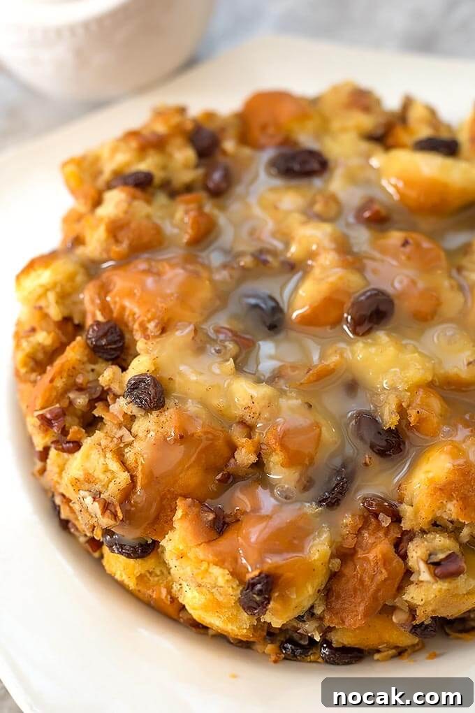 Thanksgiving Recipes for Instant Pot: Fast Holiday Favorites 17 Bread Pudding in a white bowl