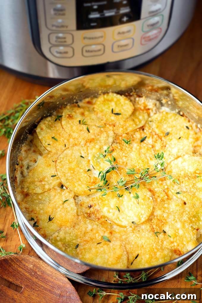 Thanksgiving Recipes for Instant Pot: Fast Holiday Favorites 10 Cheesy Scalloped Potatoes in a spring form pan