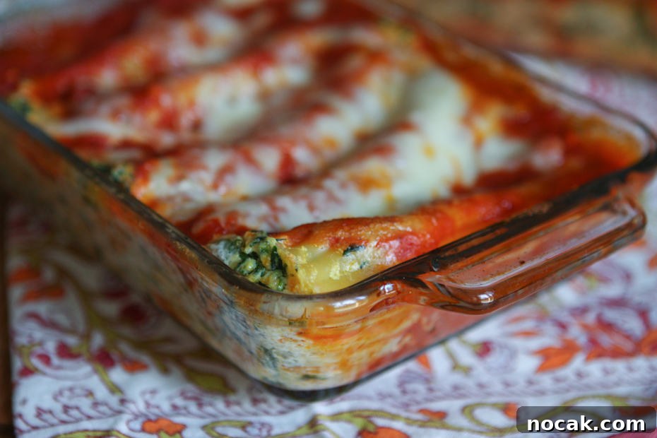 Butternut Squash and Spinach Manicotti plated