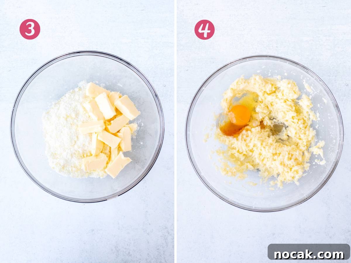 Lemon Coffee Cake Recipe: Moist Citrus Bundt Cake for Brunch 6 Bowl of butter, sugar and lemon zest, and bowl of butter, sugar and lemon zest creamed together with egg and vanilla