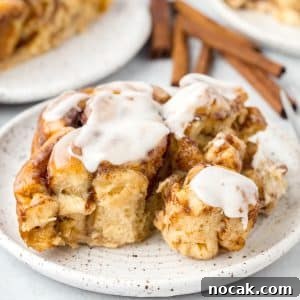 Cinnamon Roll Casserole Breakfast Bake Recipe 20 A square of cinnamon roll casserole