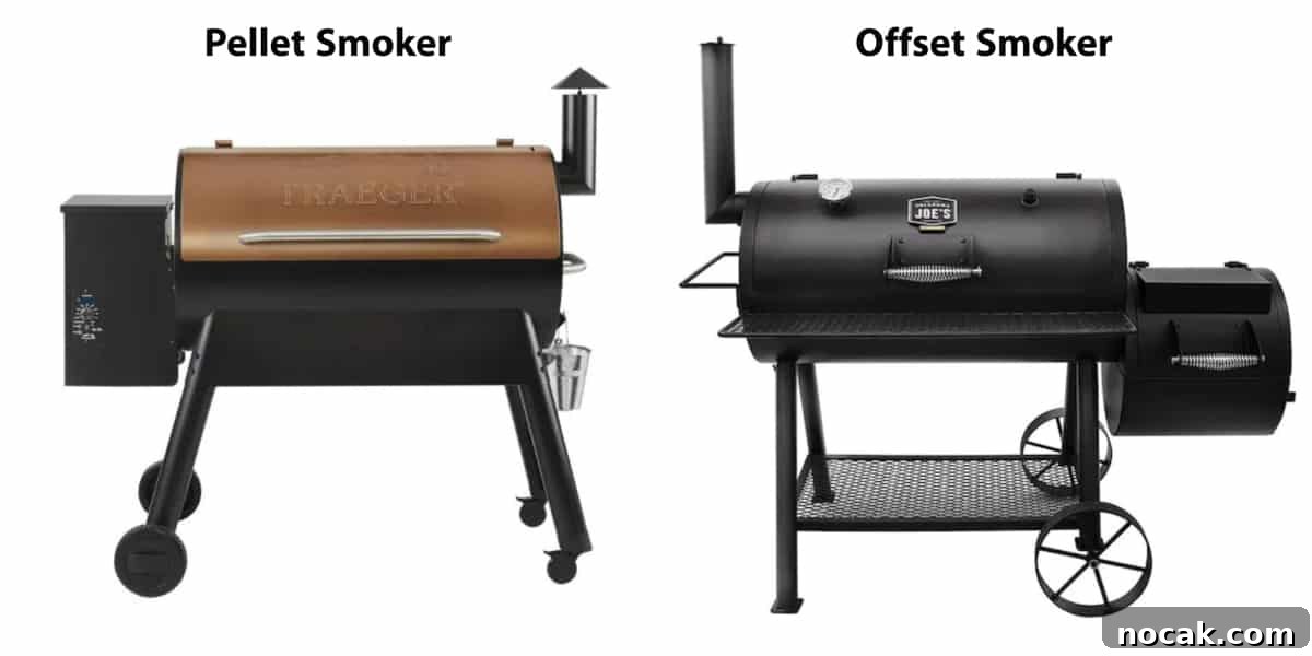 Crispy Smoked Bacon Recipe for Perfectly Crunchy Strips 3 a pellet smoker next to an offset smoker