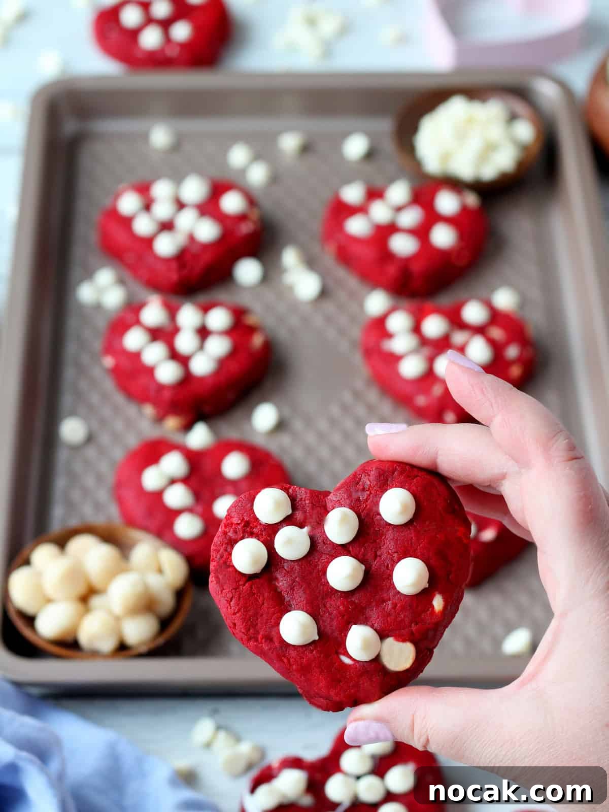 Red Velvet Heart Cookies: Soft Valentine’s Day Treats 2 red velvet heart shaped cookies