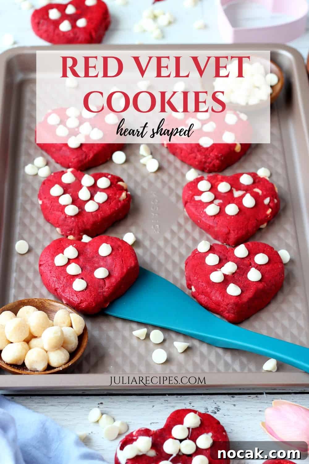 Red Velvet Heart Cookies: Soft Valentine’s Day Treats 17 pin image for heart shaped cookies