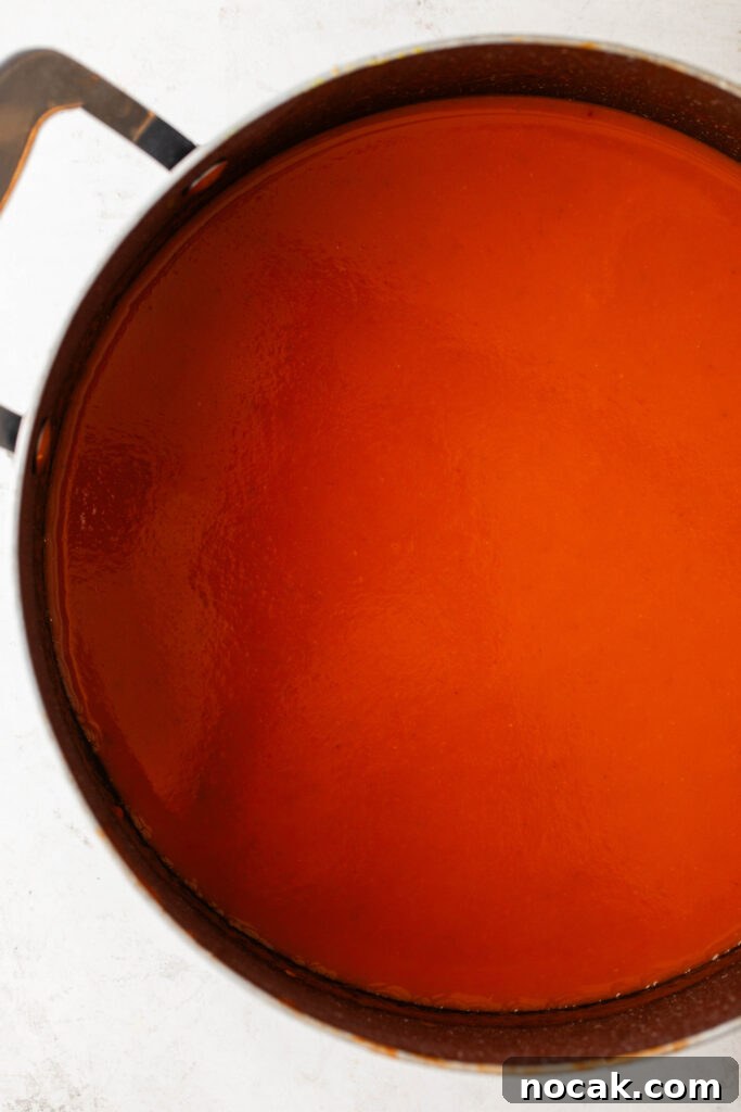 Creamy Sheet-Pan Roasted Tomato Soup 11 creamy roasted tomato soup ingredients blended and in a pot
