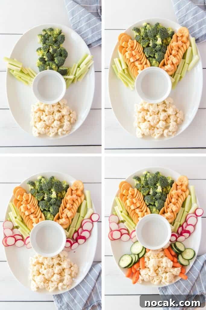 Veggie Tray Assembly How to Assemble Vegetables in the Shape of a Bunny Rabbit