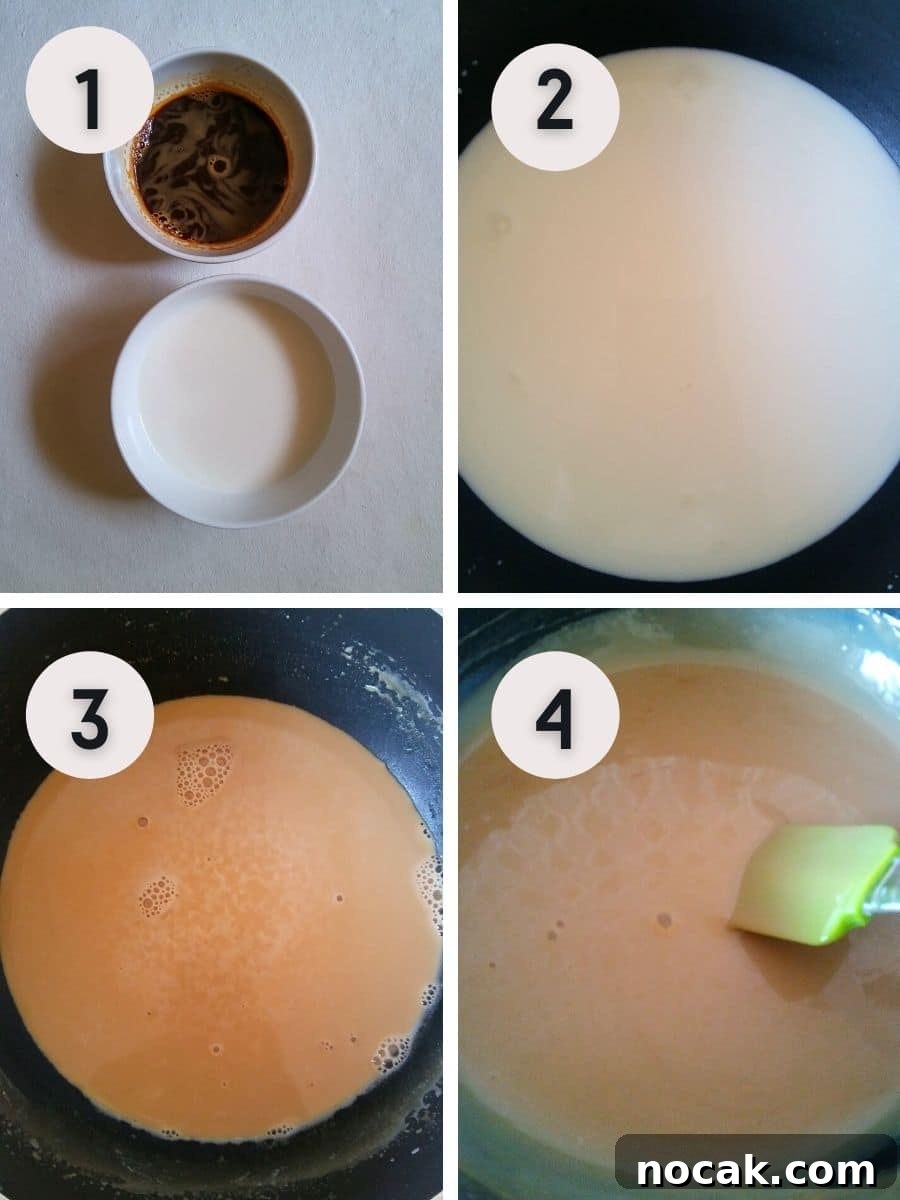 Silky Eggless Coffee Pudding Recipe You Can Make at Home 4 Coffee pudding recipe making stepwise