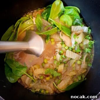 Lemony Fennel and Pea Soup with Fresh Herbs 15 Finished blended soup