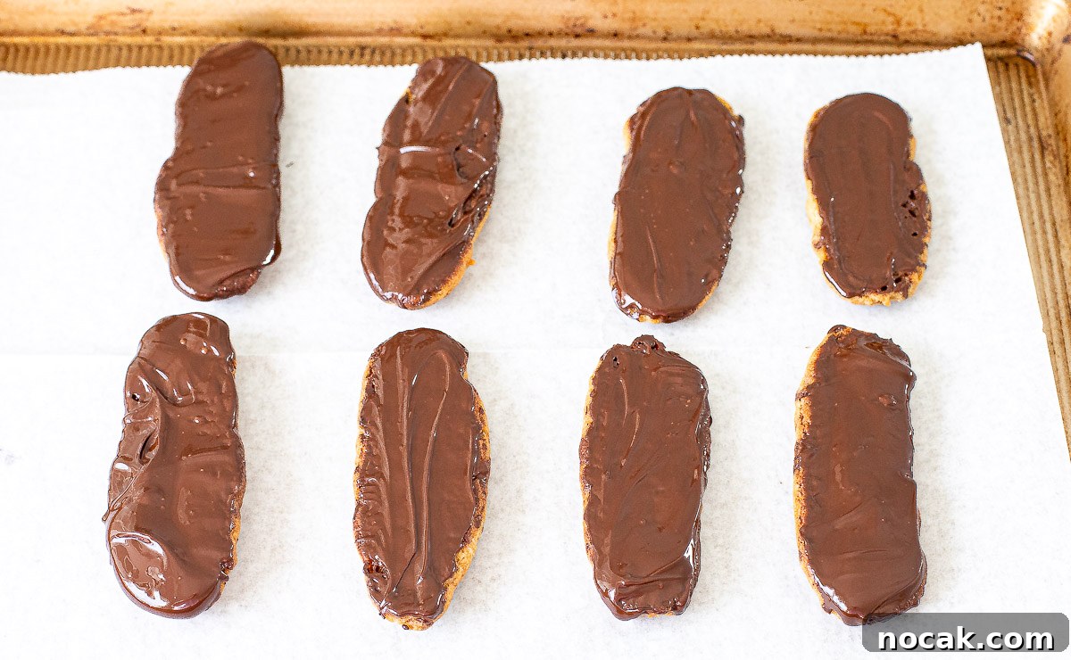 dunker cookies dipped in melted chocolate