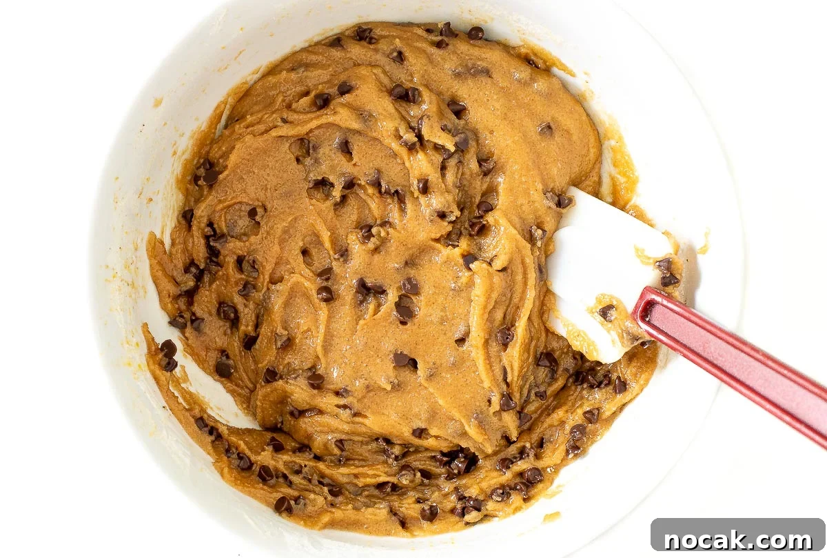 brown butter chocolate chip cookie dough in bowl