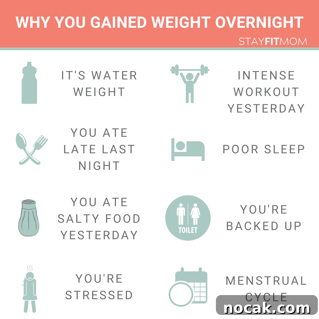 Why Does Your Weight Fluctuate Day to Day? 3 You did NOT gain weigth overnight. Here are some simple explanations for why the scale fluctuates. #stayfitmom #weightloss #diet #macrodiet #iifym