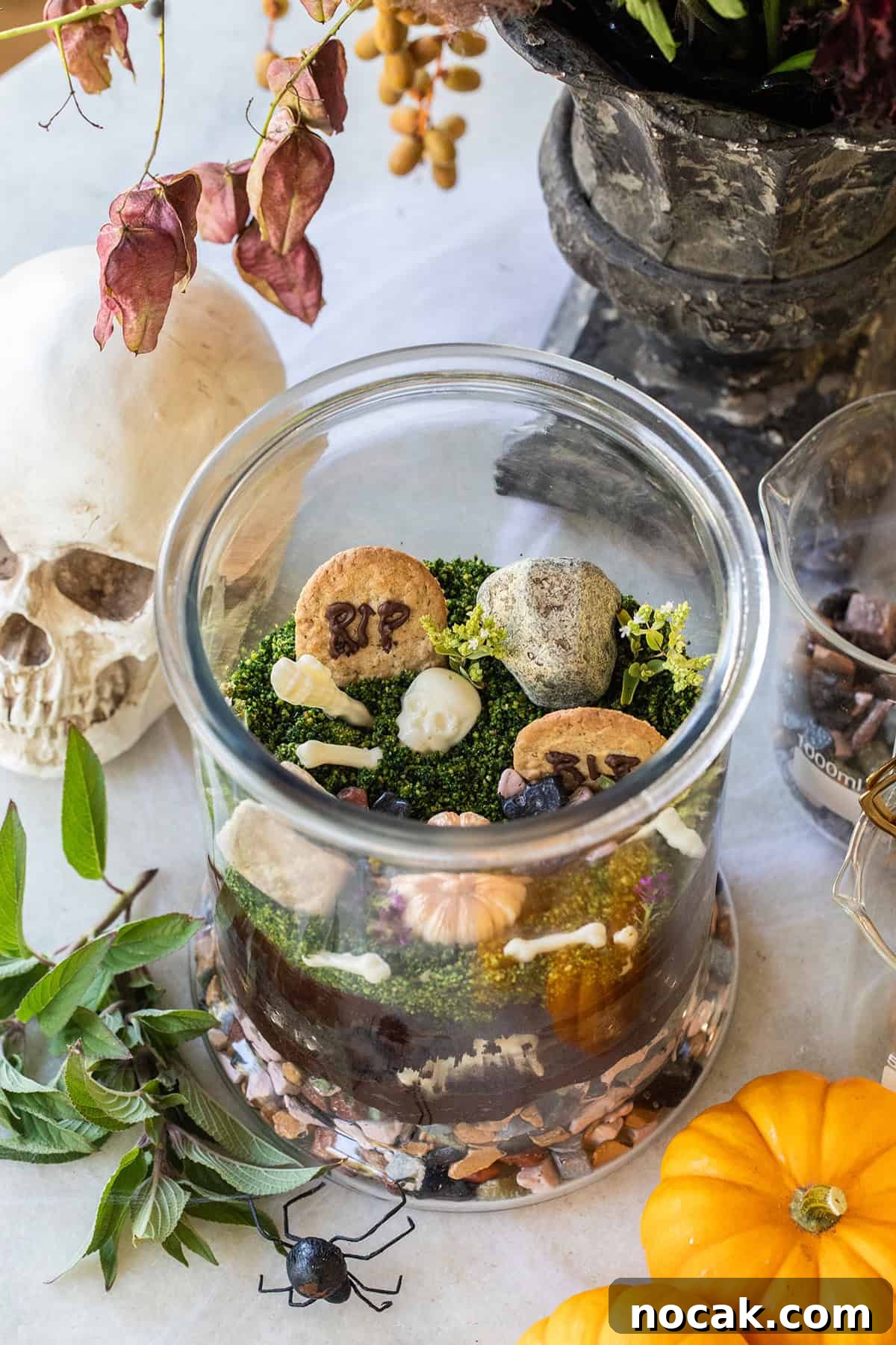 DIY Edible Halloween Terrarium: Spooky Candy Garden Tutorial 8 Halloween edible terrarium for dessert.