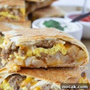 Sheet Pan Breakfast Quesadillas Recipe featured by top US food blogger, Practically Homemade
