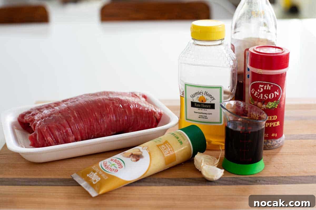 Flank Steak Marinade ingredients for flank steak marinade