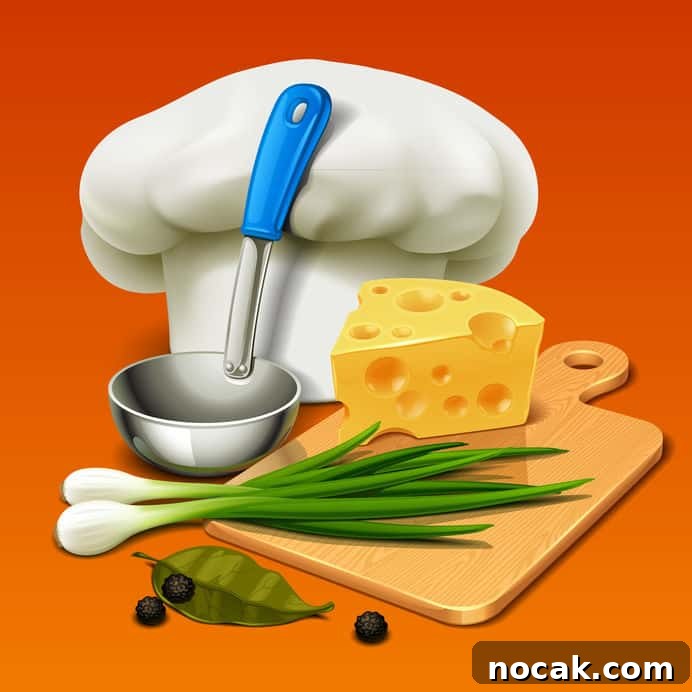 Authentic Green Chile Chicken Soup Recipe for Cozy Weeknights 4 graphic of countertop with chef hat