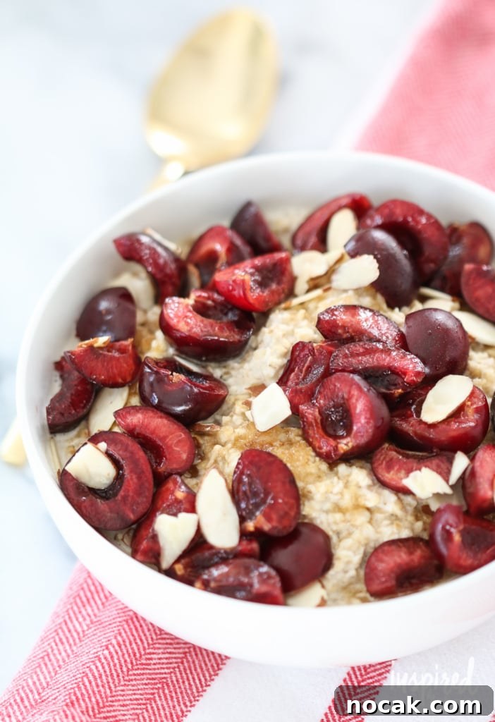 Cherry Almond Oatmeal | inspiredbycharm.com