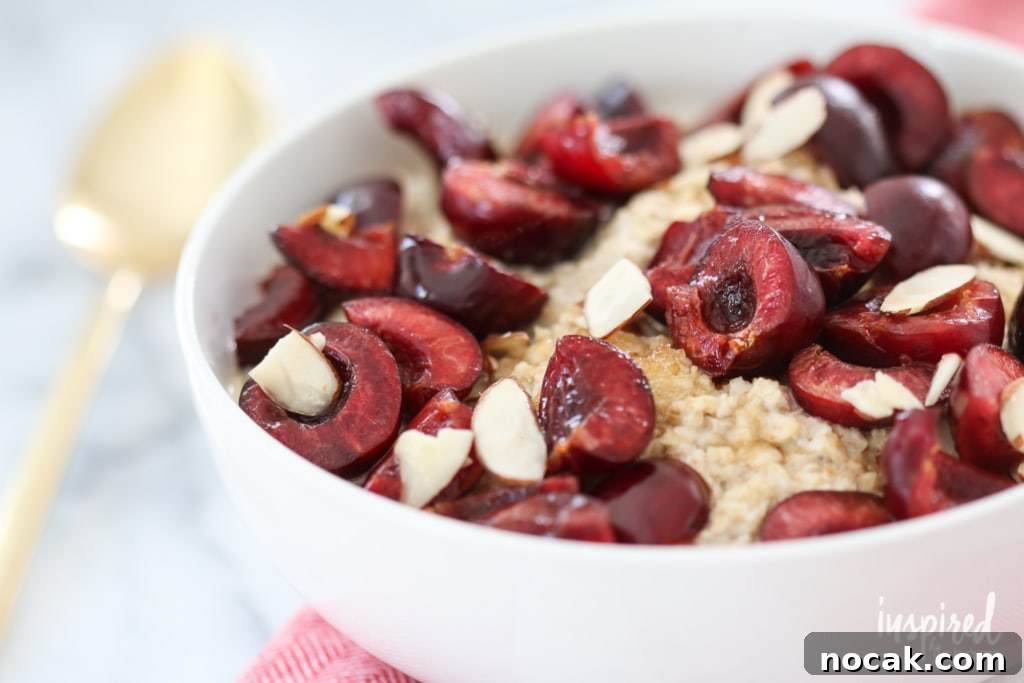 Cherry Almond Oatmeal | inspiredbycharm.com