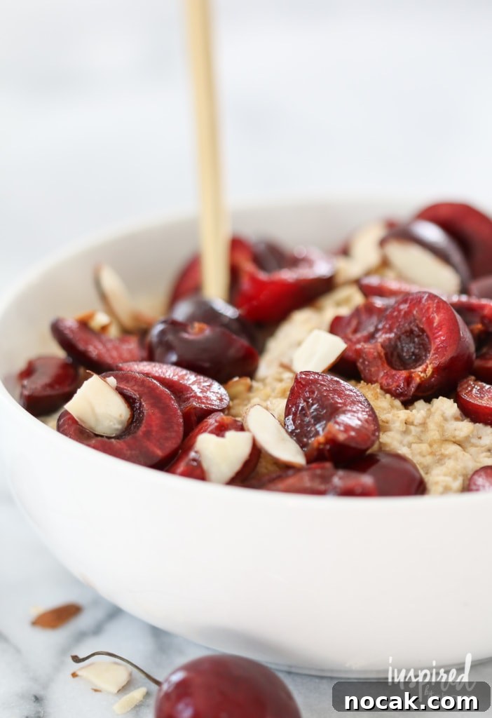 Cherry Almond Oatmeal | inspiredbycharm.com