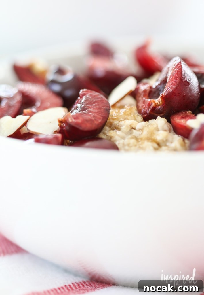Cherry Almond Oatmeal | inspiredbycharm.com