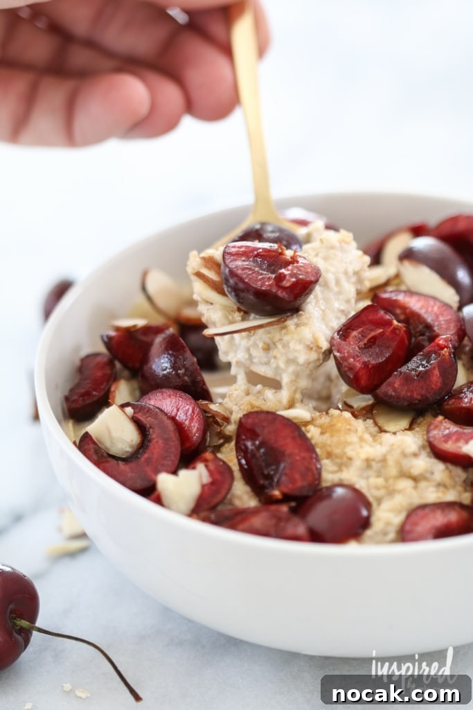 Cherry Almond Oatmeal | inspiredbycharm.com