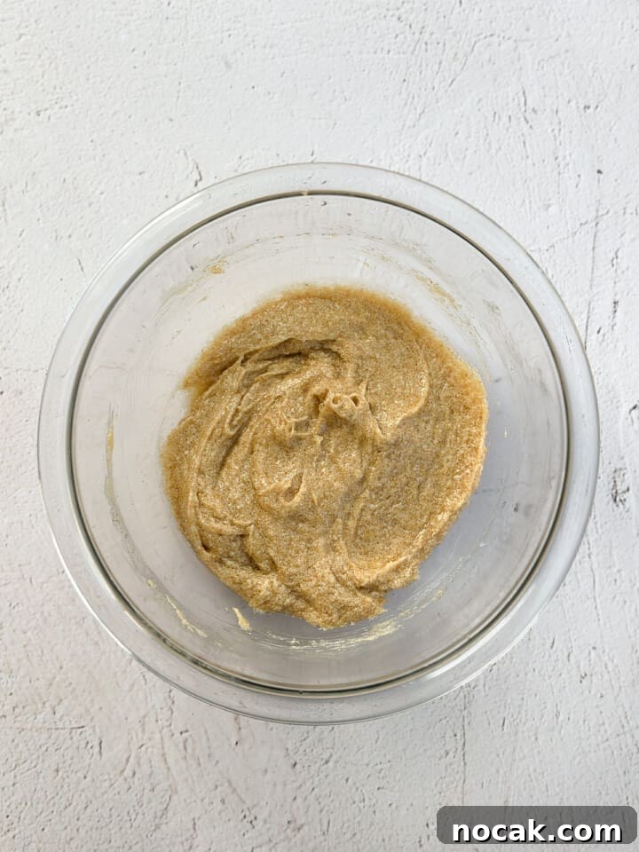 butter and sugars mixed together.