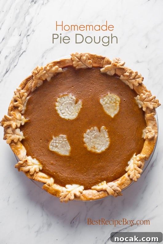 Homemade Pie Dough Recipe on a glass casserole 