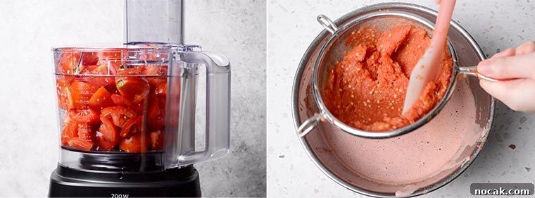 Homemade Fresh Tomato Marinara Sauce Recipe 3 making tomato puree
