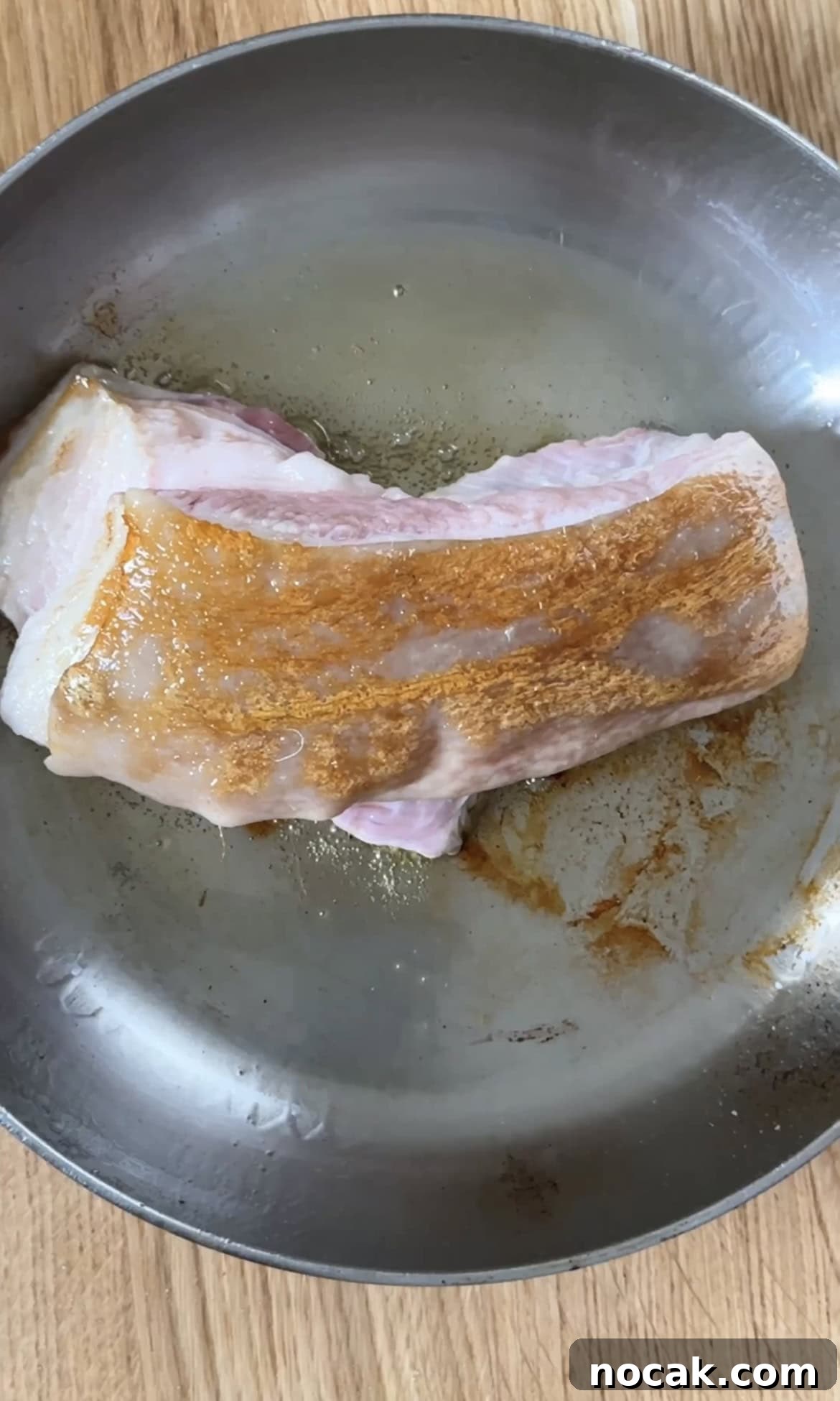 frying pork belly.