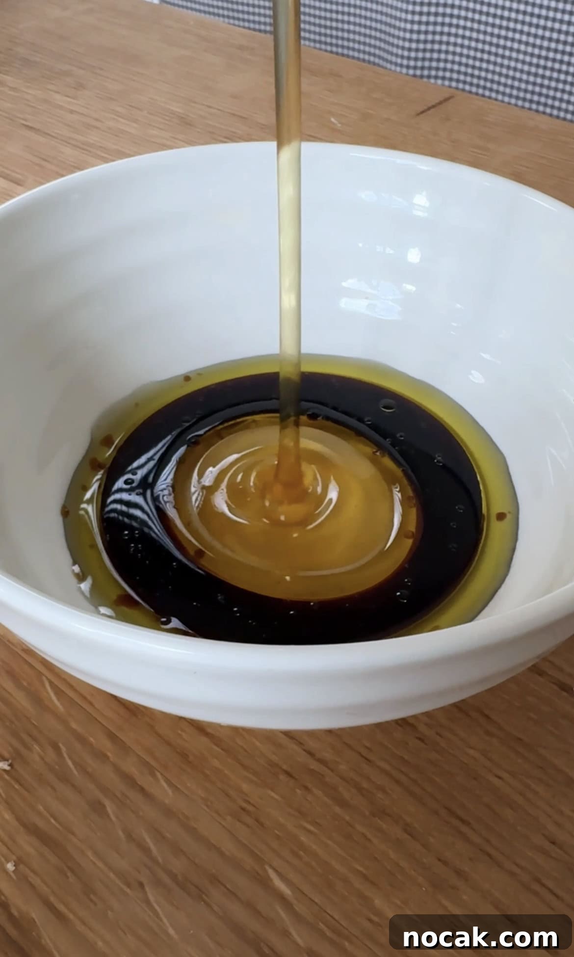 mixing up the sauce.