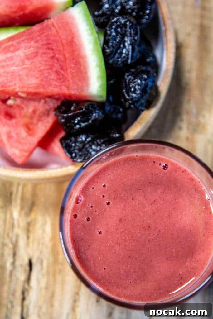 watermelon smoothie in a glass