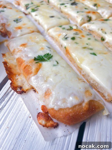 cheesy pizza crust cut into sticks.