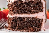 Chocolate Strawberry Layer Cake with Luscious Ganache