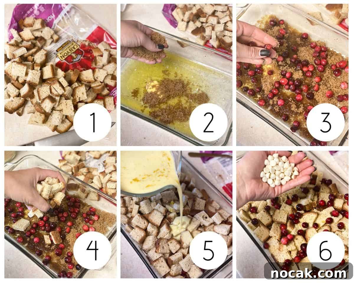 Gluten-Free French Toast Casserole with Cranberries & White Chocolate step by step gluten-free French toast casserole